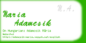 maria adamcsik business card