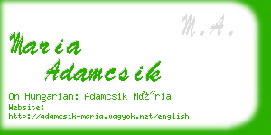 maria adamcsik business card